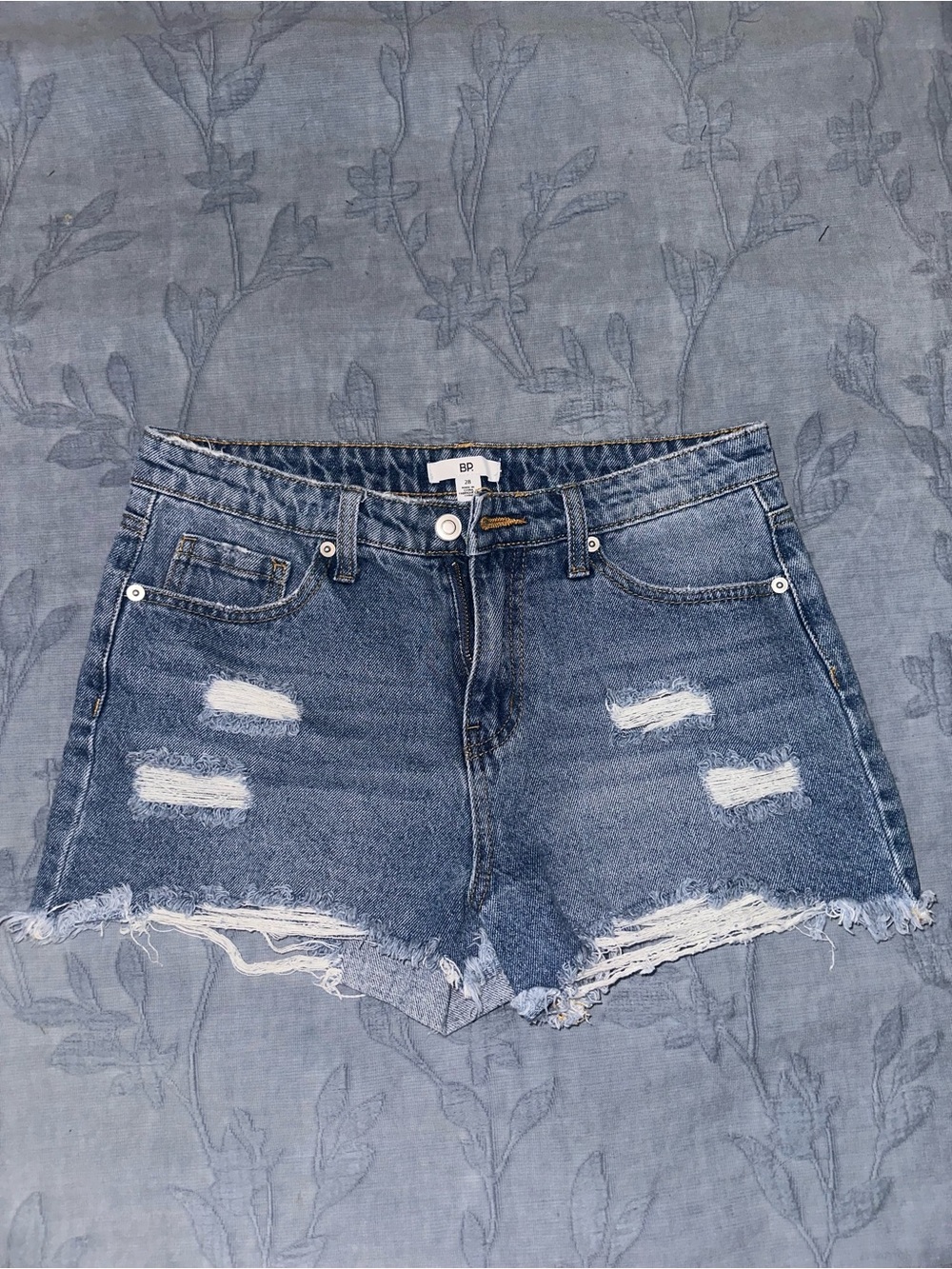 bp Blue Distressed Denim Cutoff Shorts